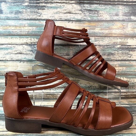 FRYE AND CO. Shoes - Frye & Co Sandals Womens 11M Teaghan Brown Gladiator Zip Woven Casual Walking